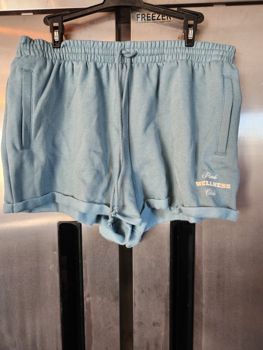 PINK Victoria's Secret Ivy Fleece Rolled Hem Short Size XL | Blue NWT